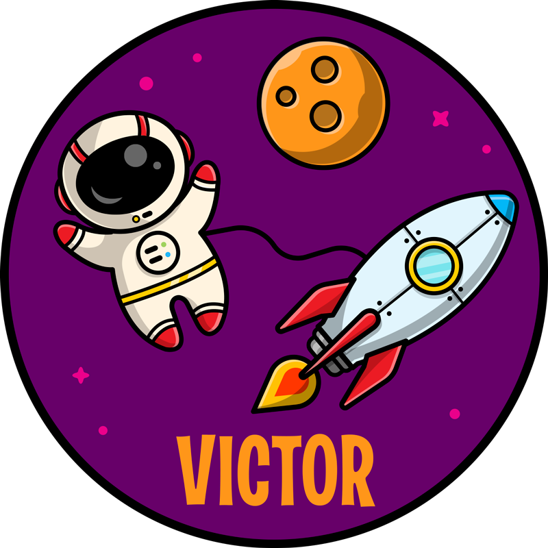 Alfombra vinílica infantil expedición con nombre - TenVinilo