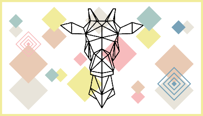 Alfombra vinílica juvenil jirafa de origami abstracta - TenVinilo