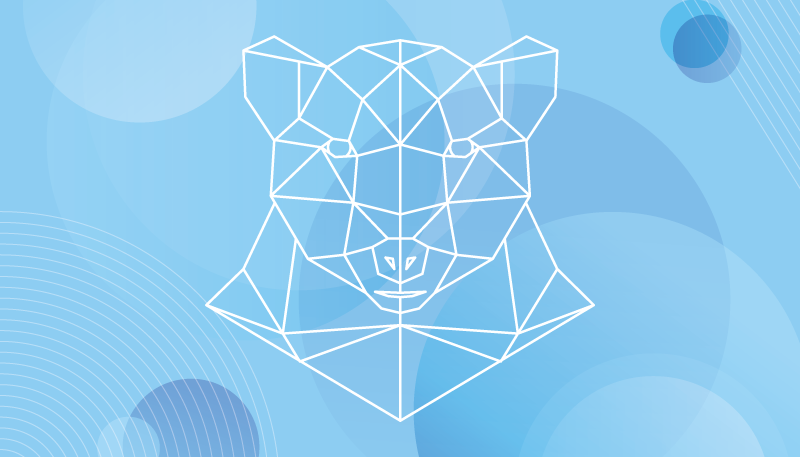 Alfombra vinílica animales contorno geométrico de oso - TenVinilo