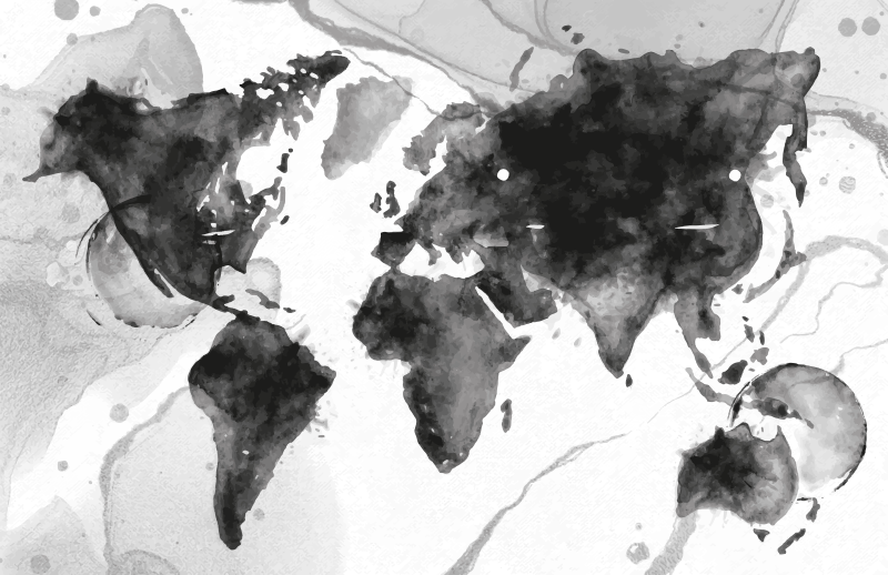 Alfombra vinílica mapamundi ilustración de mapa abstracto - TenVinilo