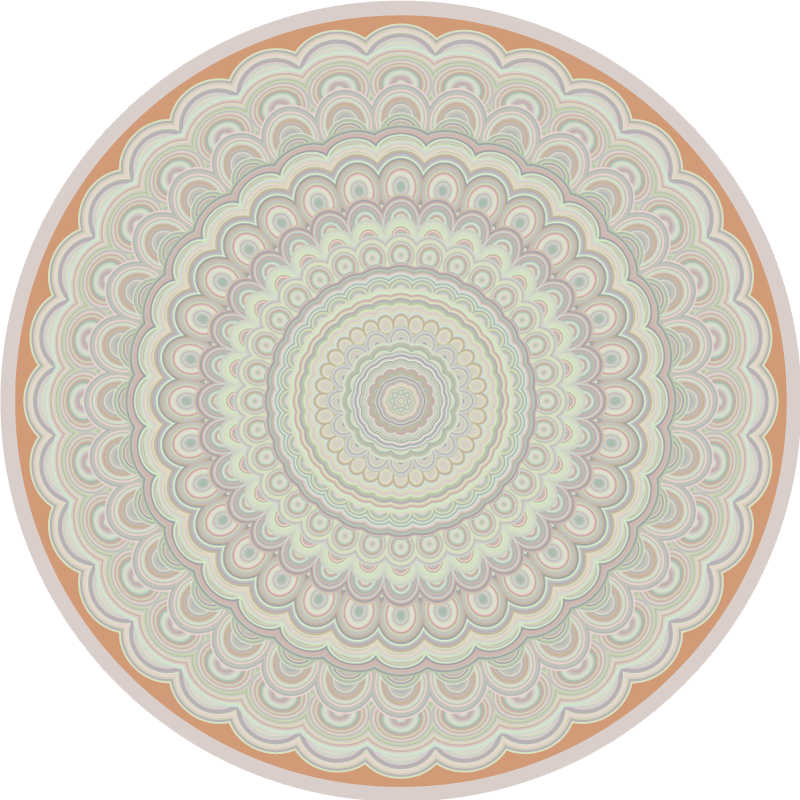 Alfombra vinílica étnica beige circular - TenVinilo