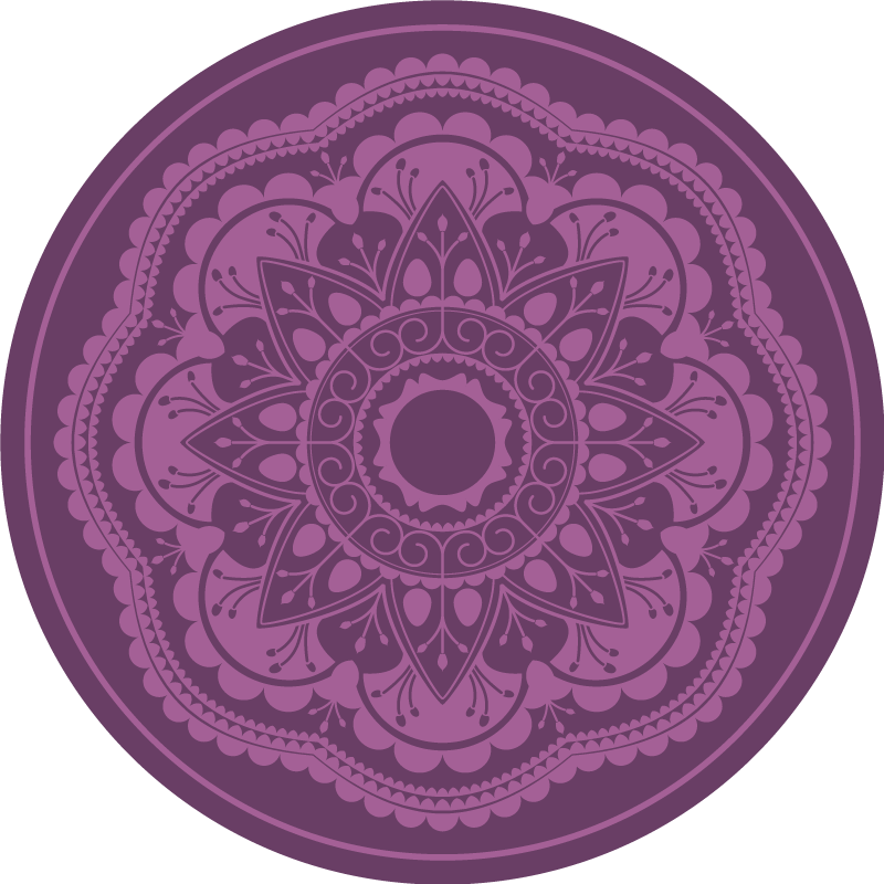 Alfombra vinílica mandala diseño circular morado - TenVinilo
