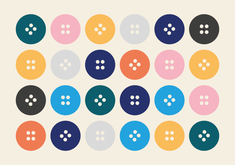 Alfombra vinílica bebé Botones de colores - TenVinilo