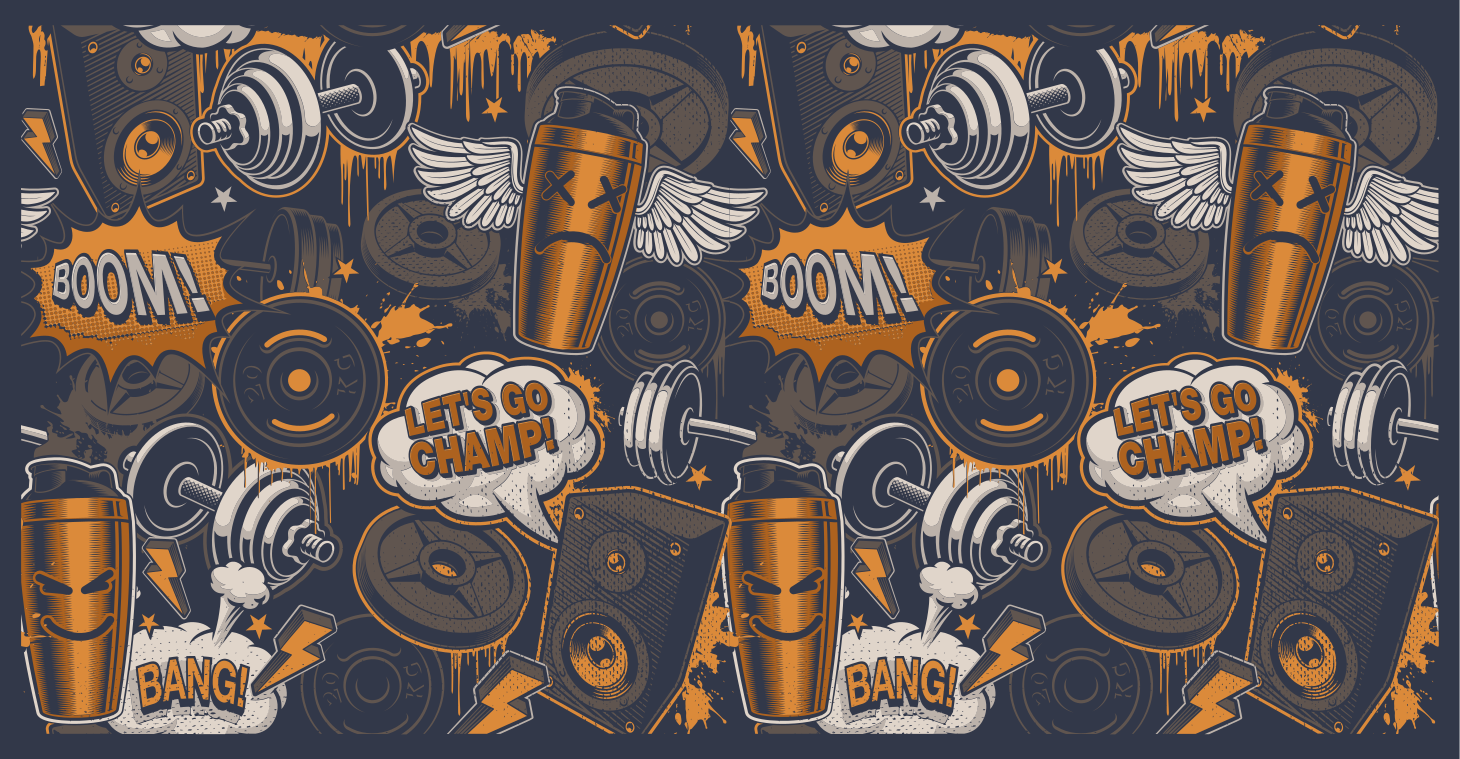 Alfombra vinílica juvenil vibraciones energéticas de fitness - TenVinilo