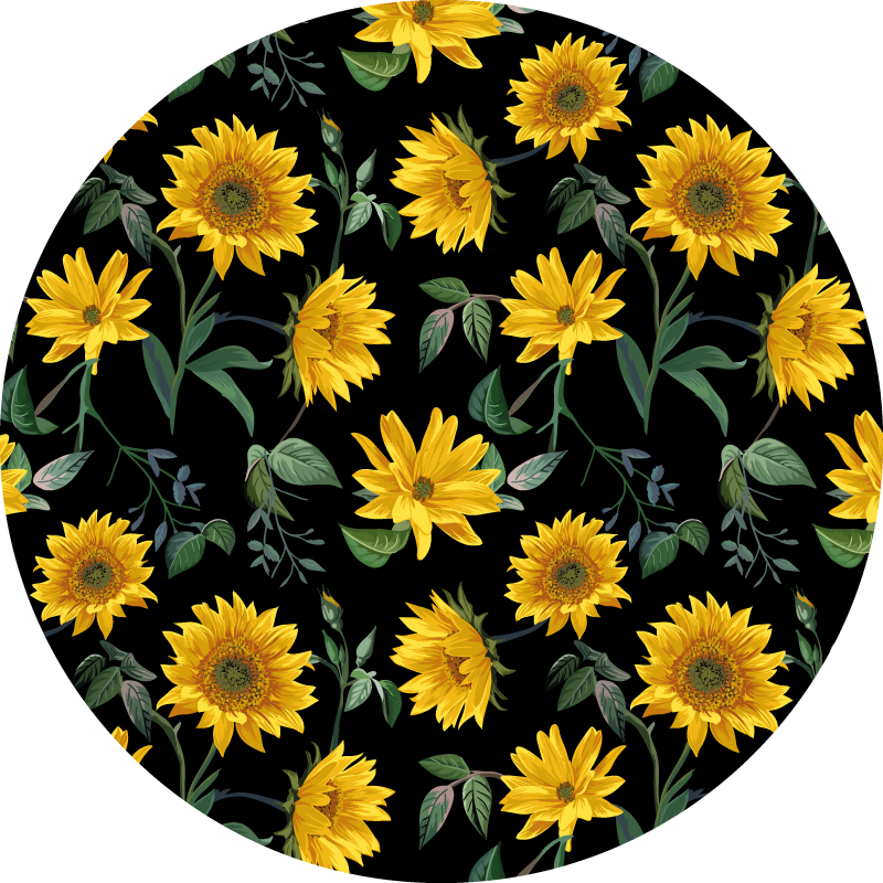 Alfombra vinílica flores motivo floral de girasol - TenVinilo