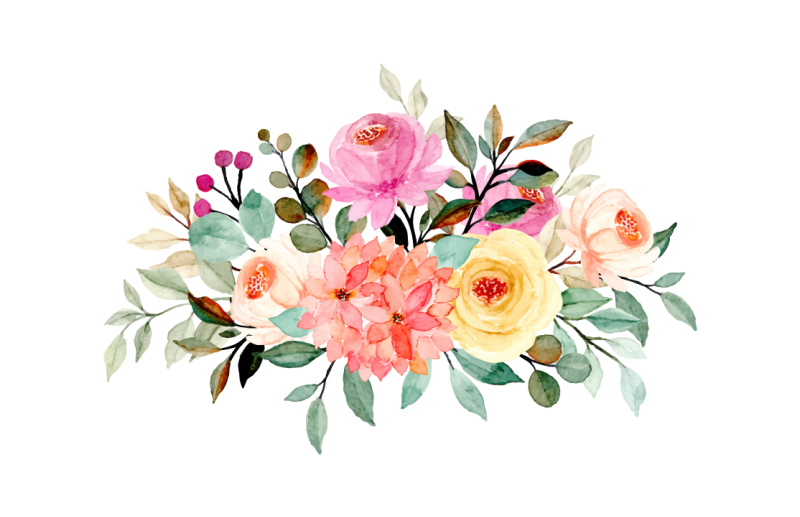 Alfombra vinílica flores composición floral - TenVinilo