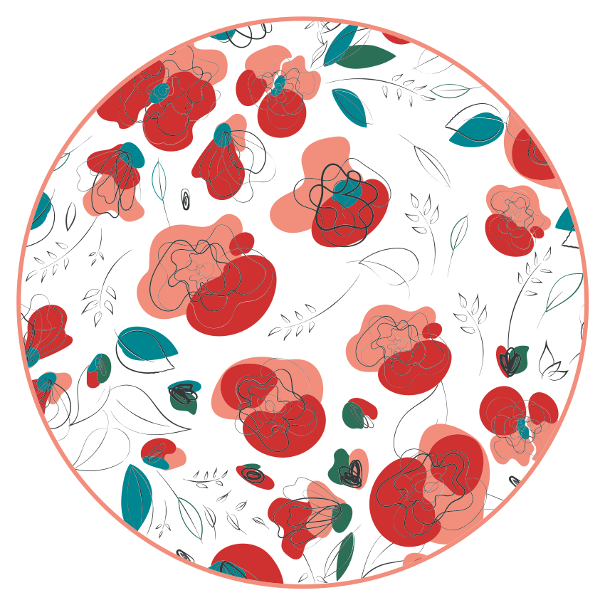 Alfombra vinílica flores elemento floral floreciente - TenVinilo