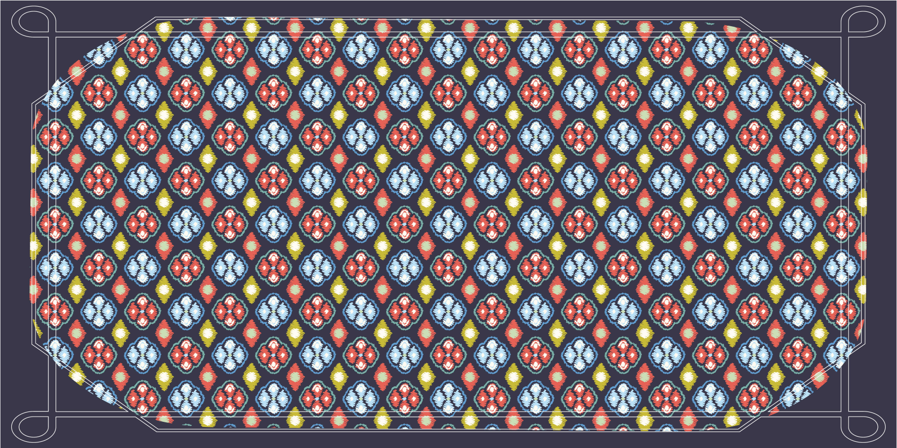 Alfombra vinílica recibidor composición de mosaico colorido - TenVinilo