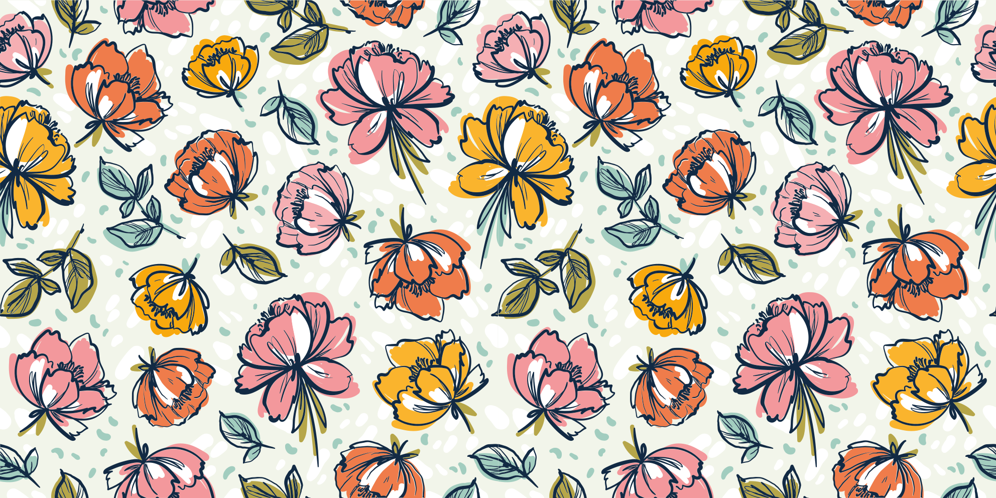 Alfombra vinílica flores diseño de jardín floreciente - TenVinilo