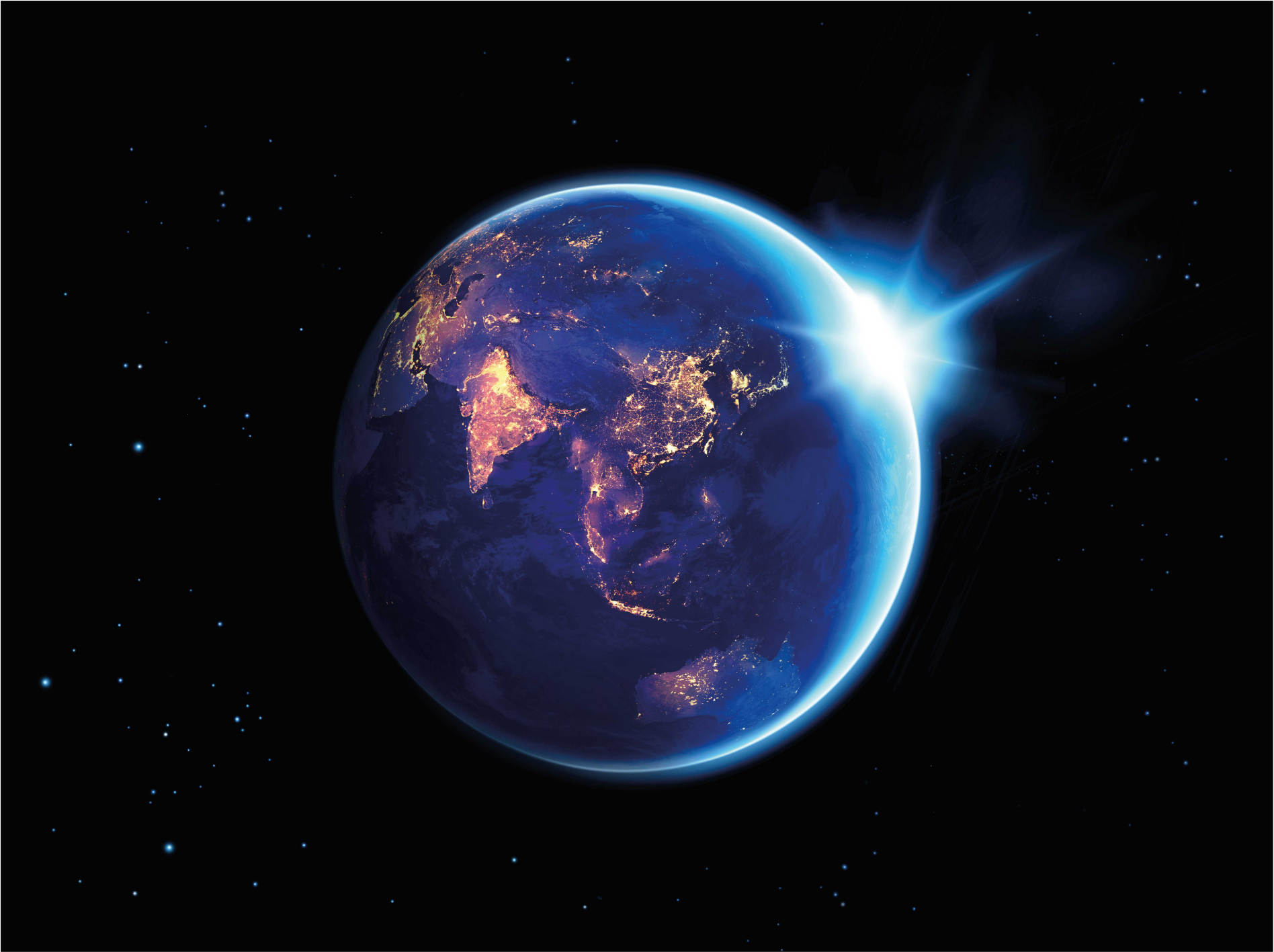 Alfombra vinílica mapamundi vista del planeta tierra - TenVinilo