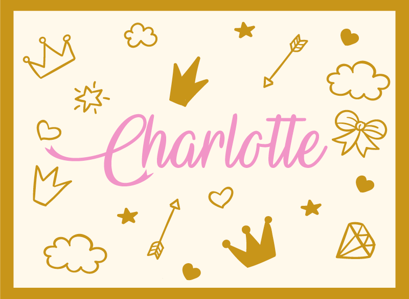 Alfombra vinílica personalizable tema de princesa con nombre - TenVinilo