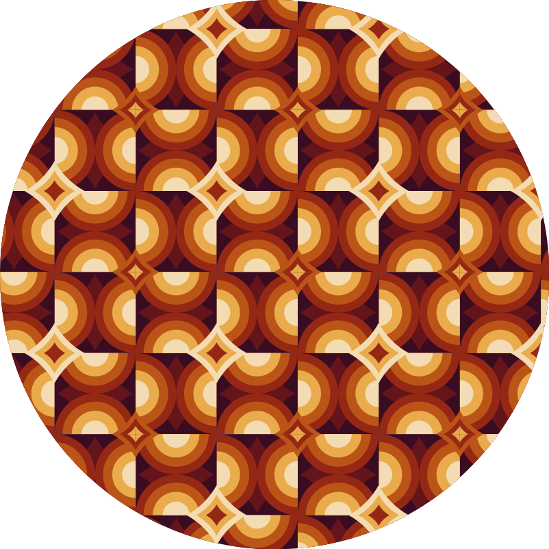 Alfombra vinílica geométrica patrón de círculo vibrante - TenVinilo