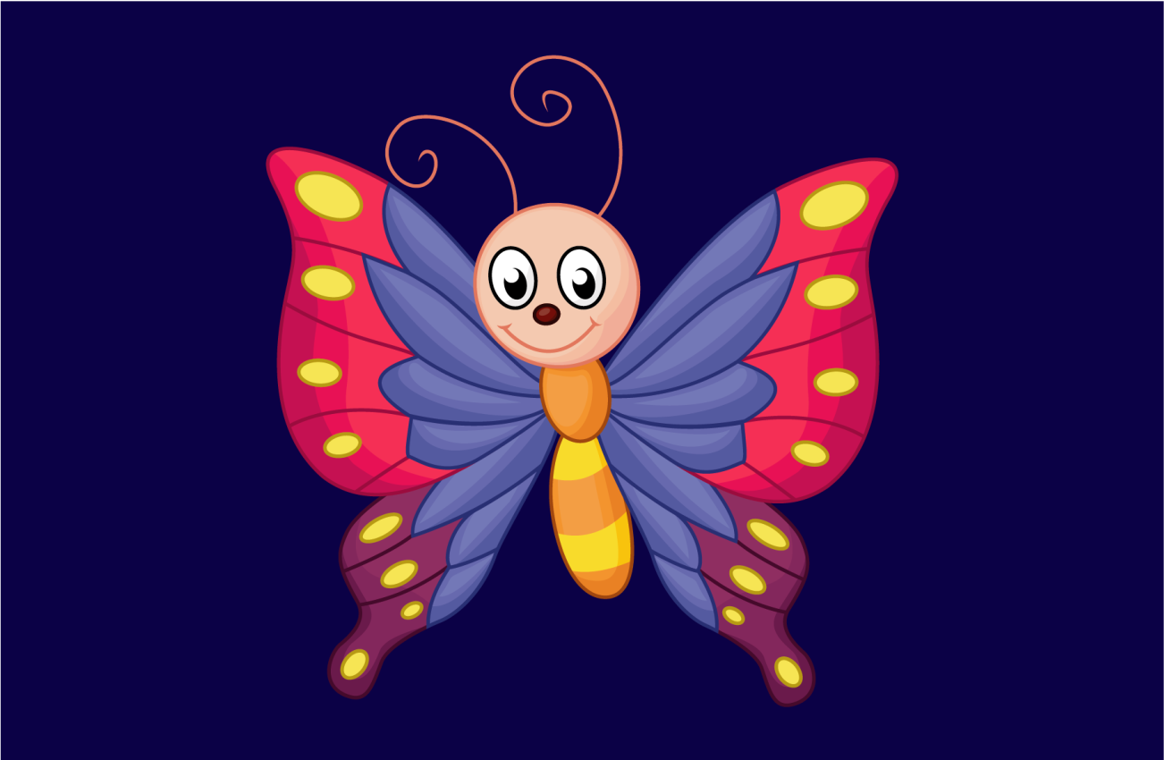 Alfombra vinílica infantil mariposa feliz volando - TenVinilo