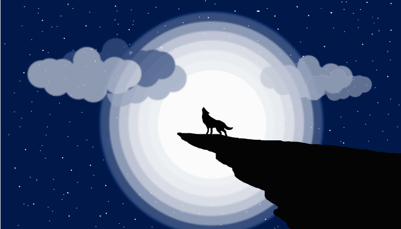 Alfombra vinílica juvenil aullido de luna creciente - TenVinilo