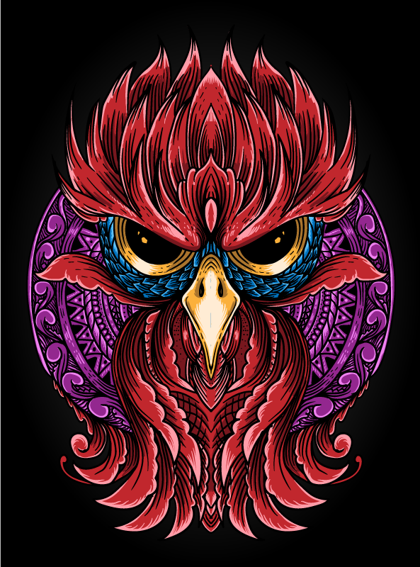 Alfombra vinílica animales emblema de búho elaborado - TenVinilo