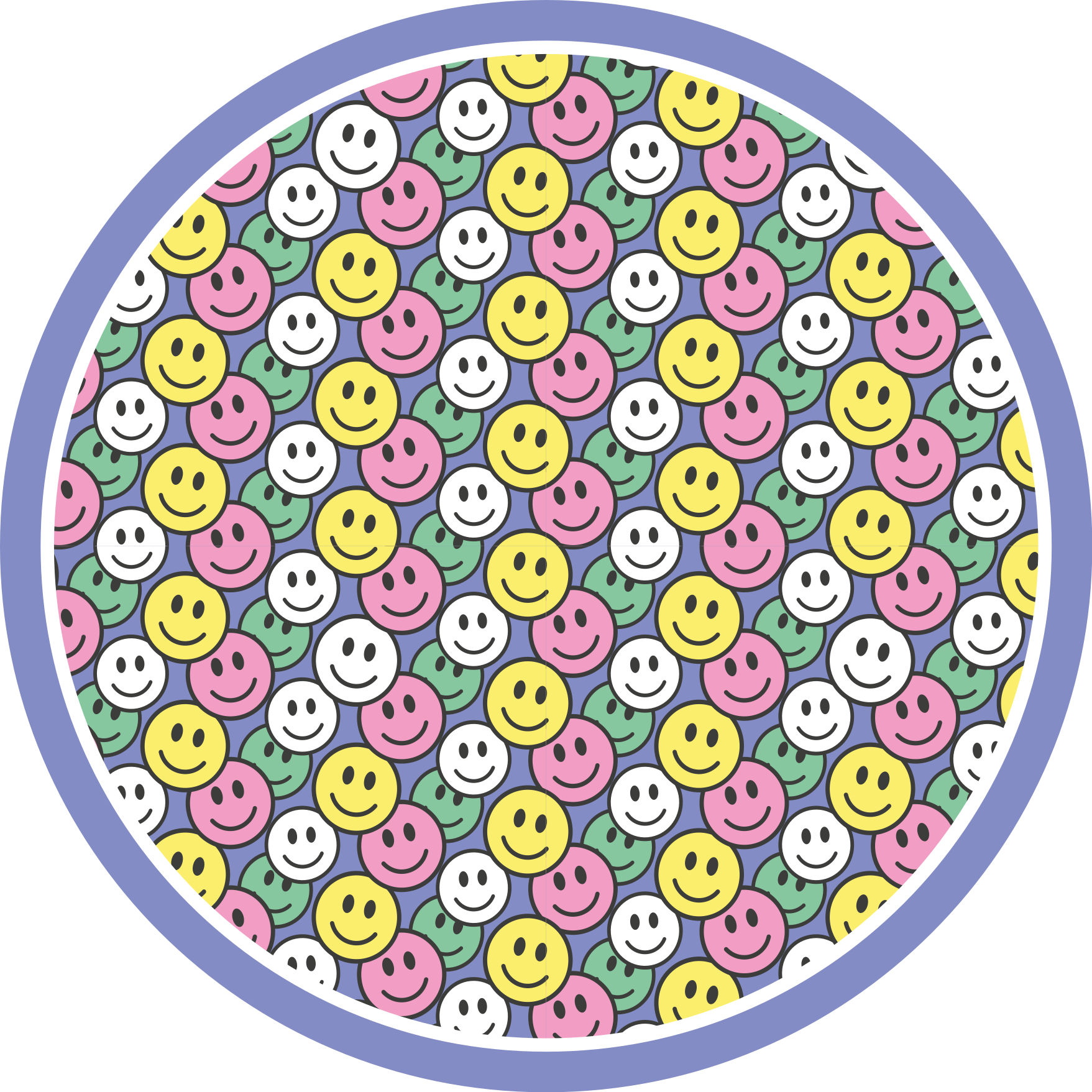 Alfombra vinílica infantil caras sonrientes felices - TenVinilo