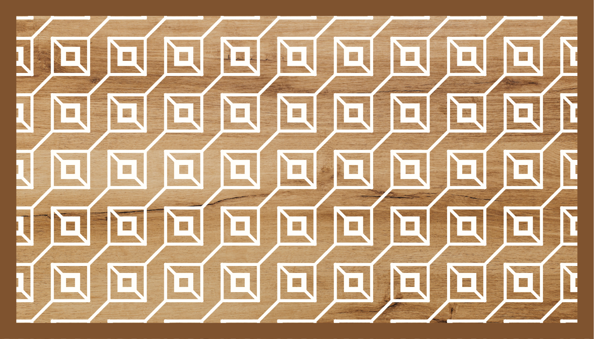 Alfombra vinílica imitación madera motivos geométricos - TenVinilo