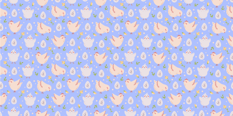 Alfombra vinílica infantil delicioso motivo de pollos - TenVinilo