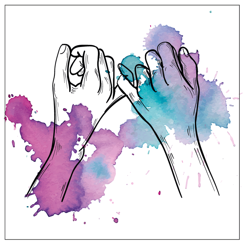 Alfombra vinilo cuadrada Promesa meñique dibujada a mano - TenVinilo