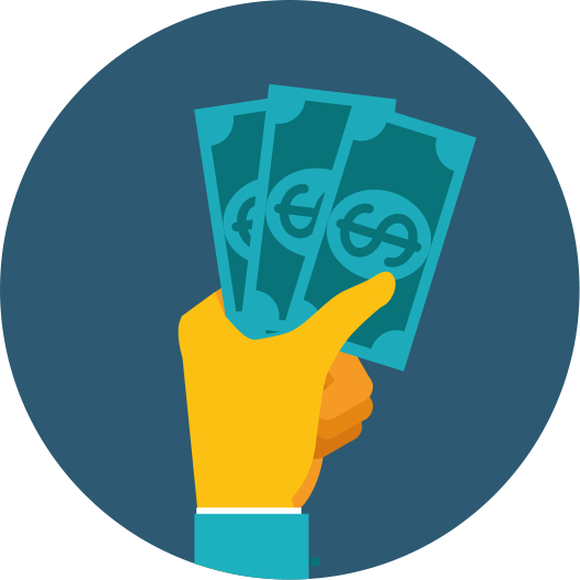 Alfombra vinílica infantil mano sosteniendo efectivo - TenVinilo