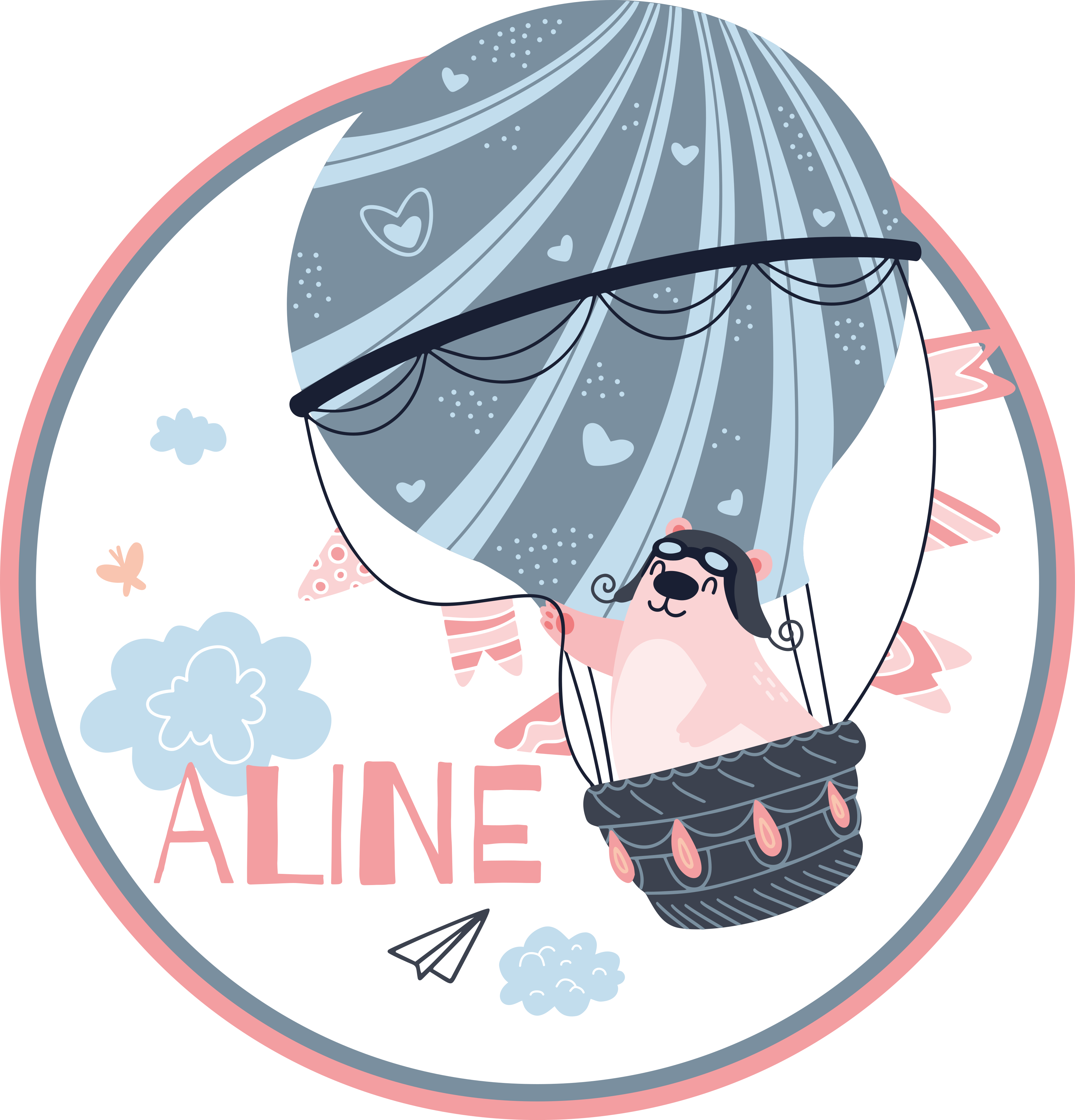 Alfombra vinílica personalizable globo aerostático - TenVinilo