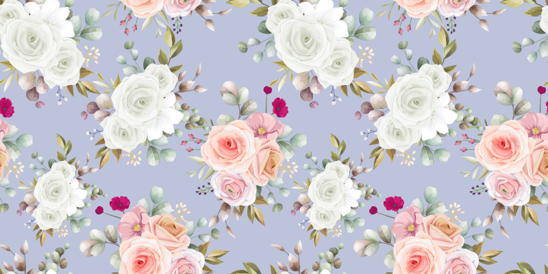 Alfombra vinílica flores elegantes patrones de rosas - TenVinilo