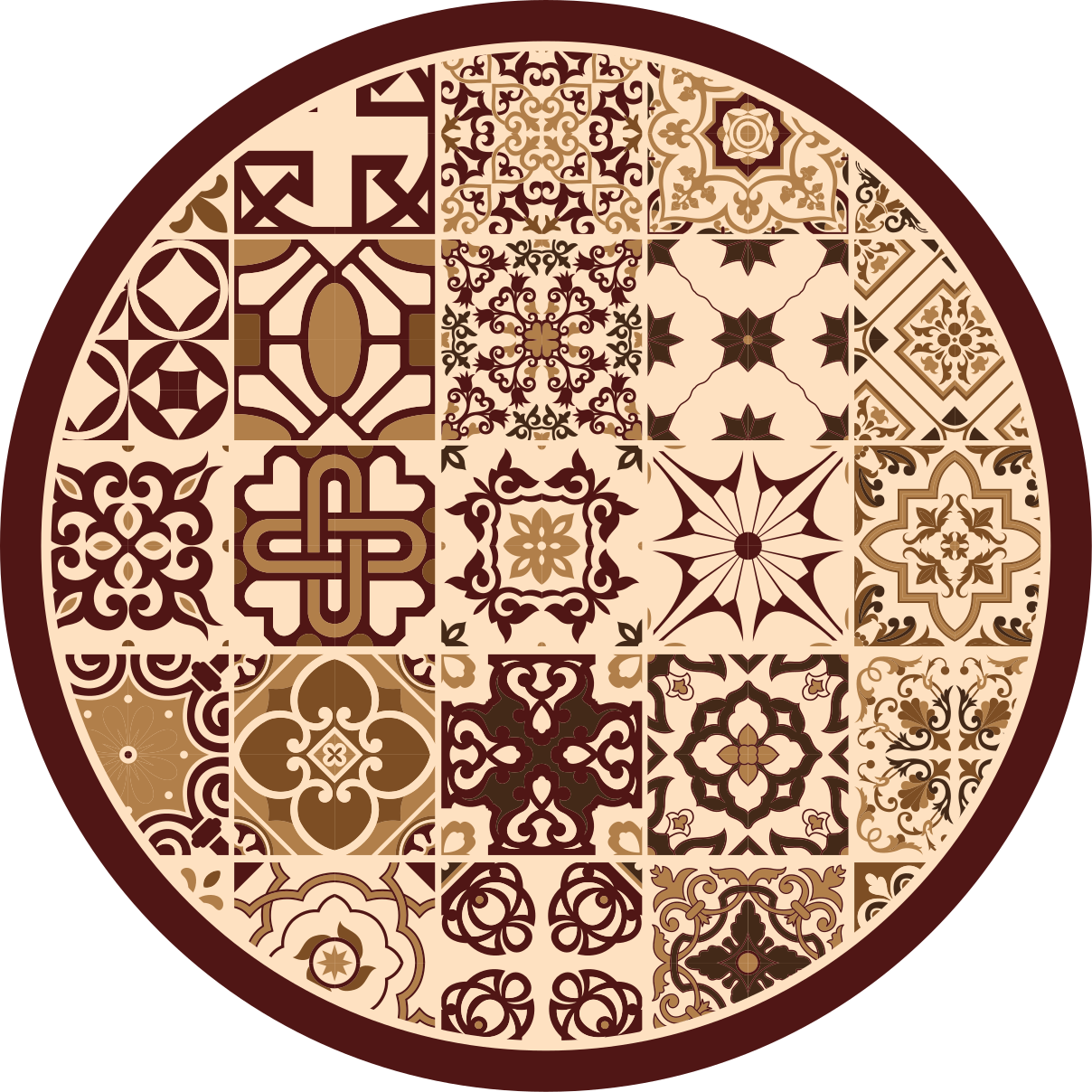 Alfombra vinílica hidráulica composiciones mosaico vibrante - TenVinilo