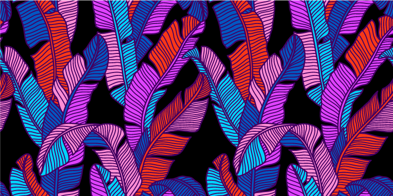 Alfombra vinílica naturaleza follaje tropical colorido - TenVinilo