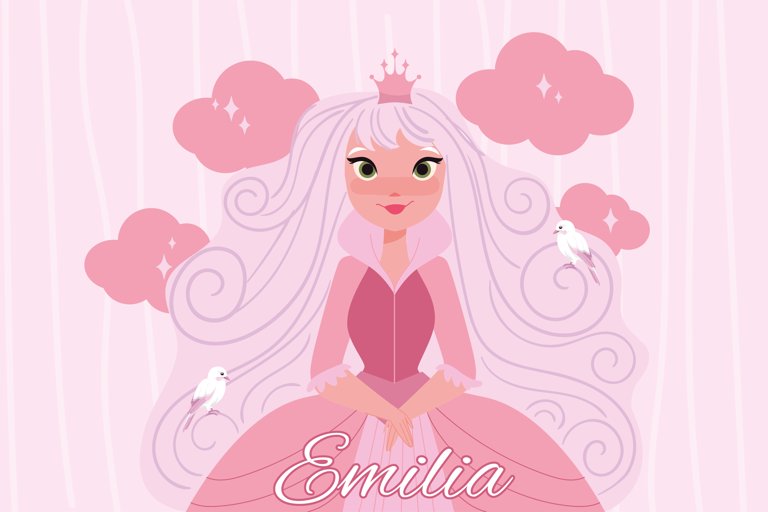 Alfombra vinílica personalizable personaje de princesa - TenVinilo