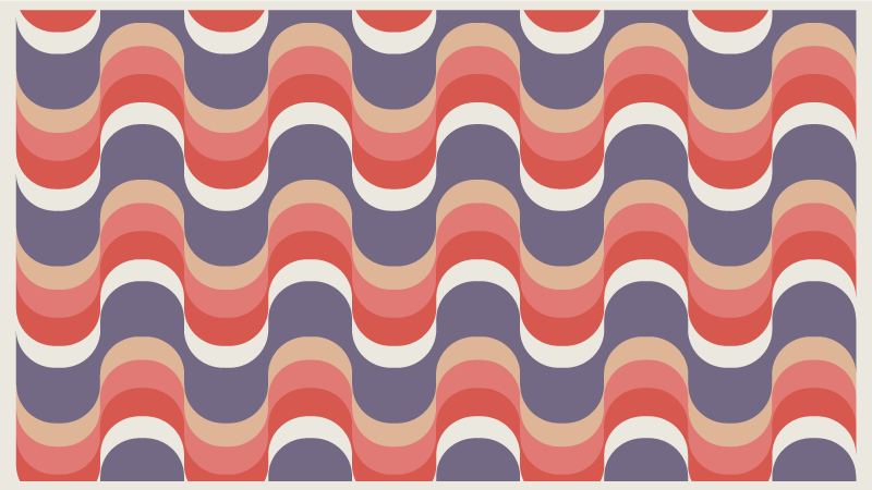 Alfombra vinílica geométrica paleta de colores ondulada - TenVinilo