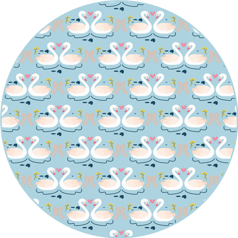 Alfombra vinílica animales encantador patrón de cisne - TenVinilo