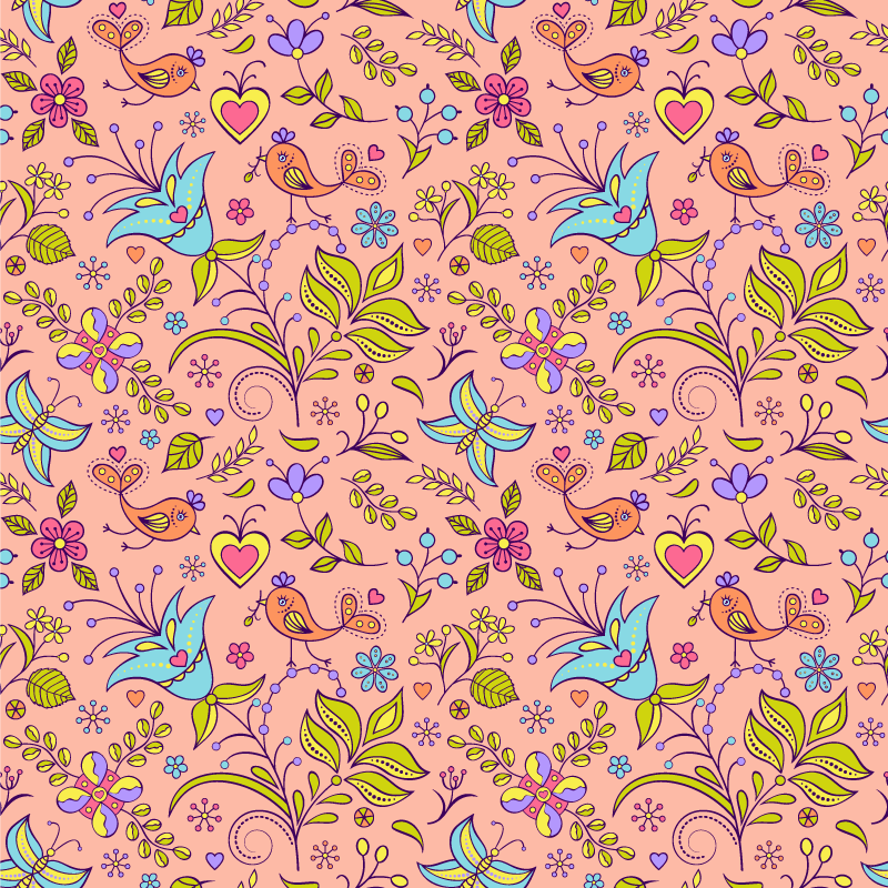 Alfombra vinílica flores motivo floral de primavera - TenVinilo