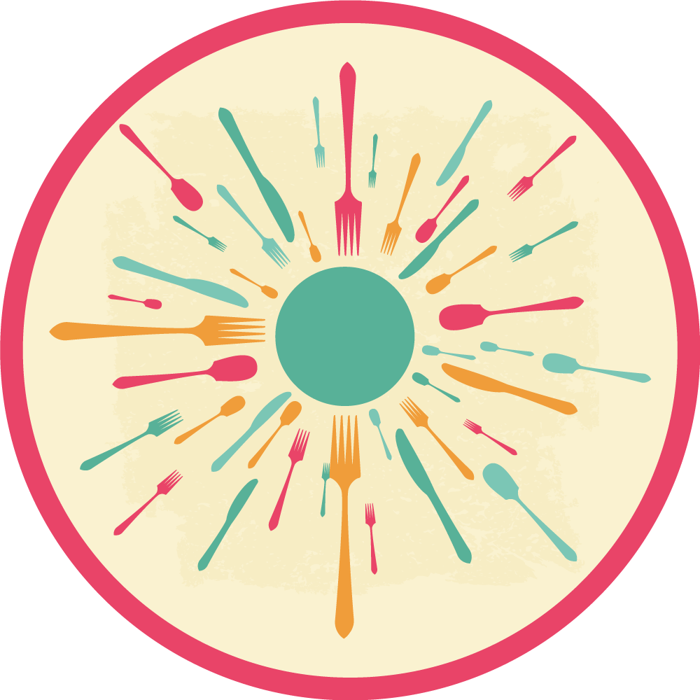 Alfombra vinílica cocina explosión de cubiertos coloridos - TenVinilo