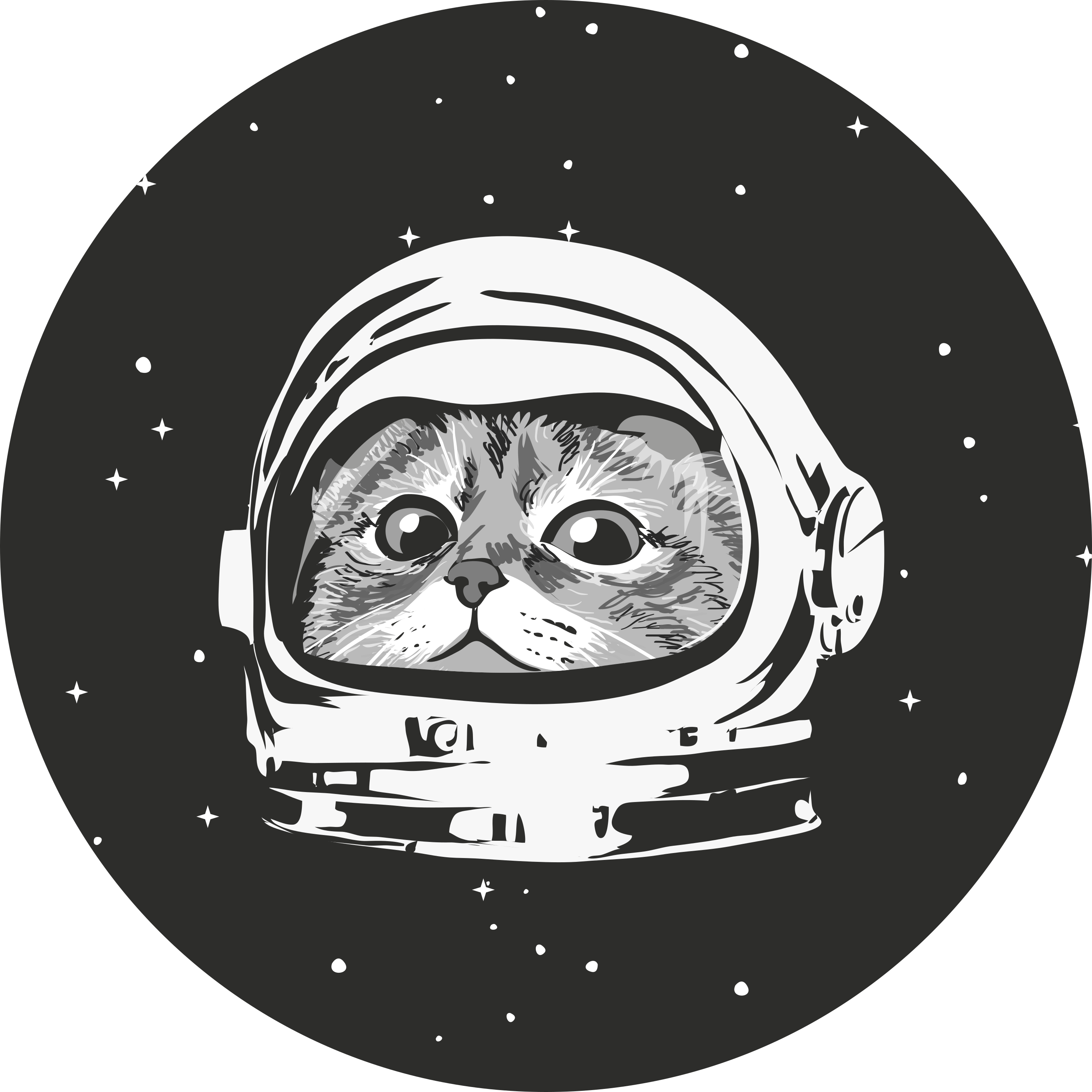 Alfombra vinílica gato astronauta con casco - TenVinilo