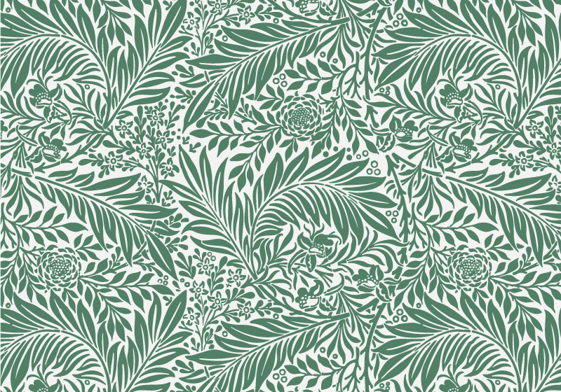 Alfombra exterior vinilo Patrón de hojas verdes delgadas - TenVinilo