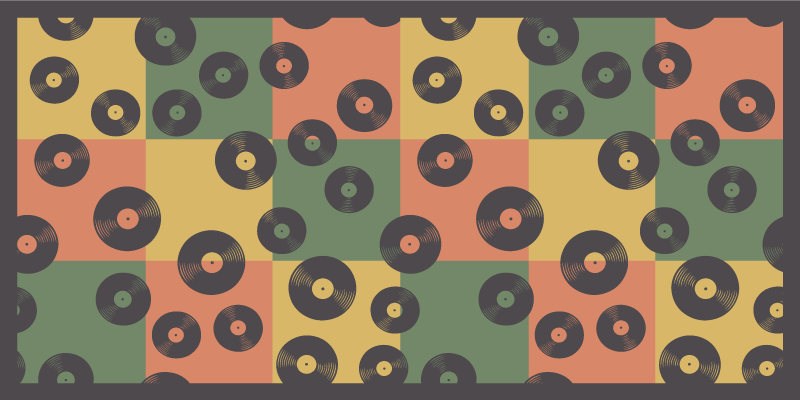 Alfombra vinílica mosaico discos de vinilo coloridos - TenVinilo