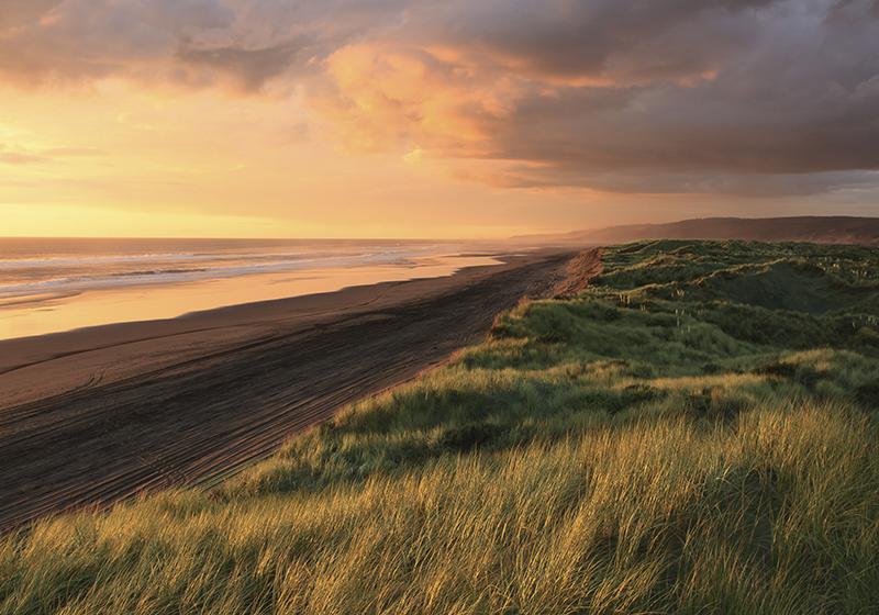 Alfombra vinílica naturaleza paisaje playero al atardecer - TenVinilo