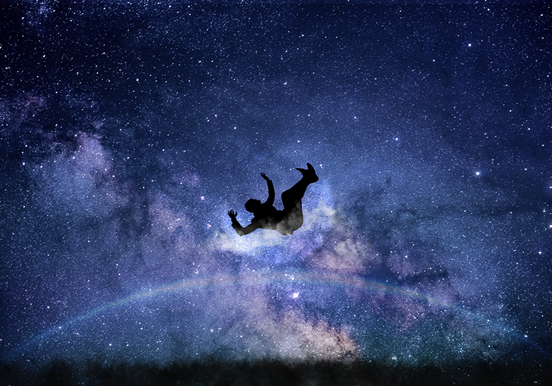 Alfombra vinílica de estrellas cayendo a través del cosmos - TenVinilo