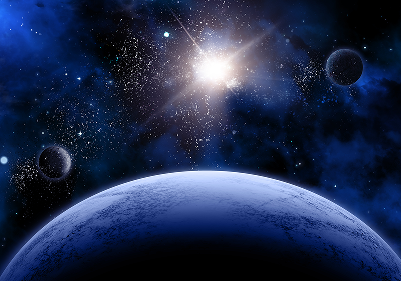 Alfombra vinílica infantil escena estrellada cósmica - TenVinilo