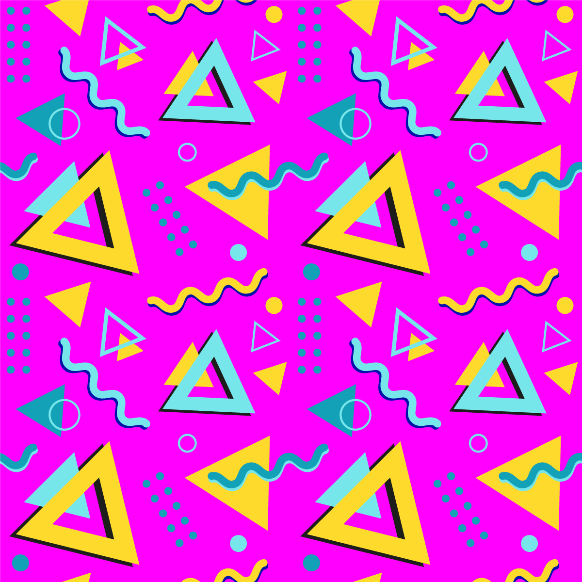 Alfombra vinílica geométrica estilo memphis años 80 - TenVinilo