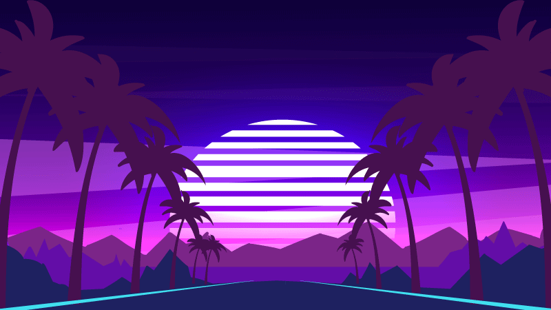 Alfombra vinílica moderna estética retro del atardecer - TenVinilo