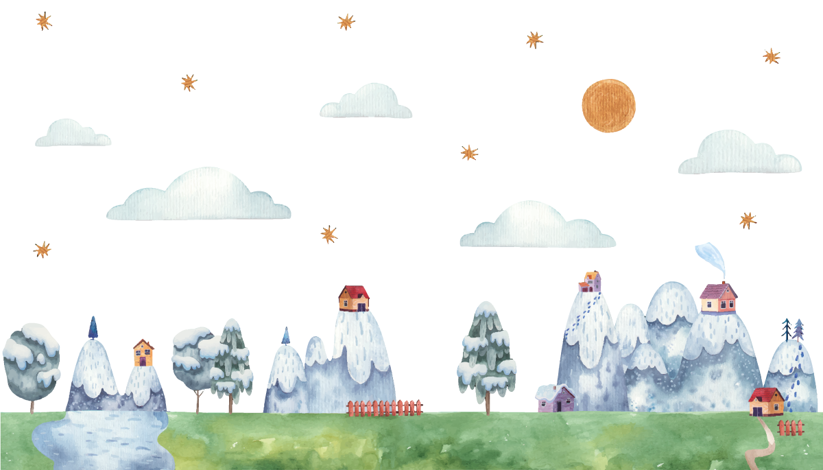 Alfombra vinílica infantil escena de paisaje encantado - TenVinilo