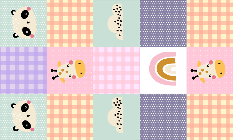 Alfombra vinílica infantil mosaico juguetón - TenVinilo