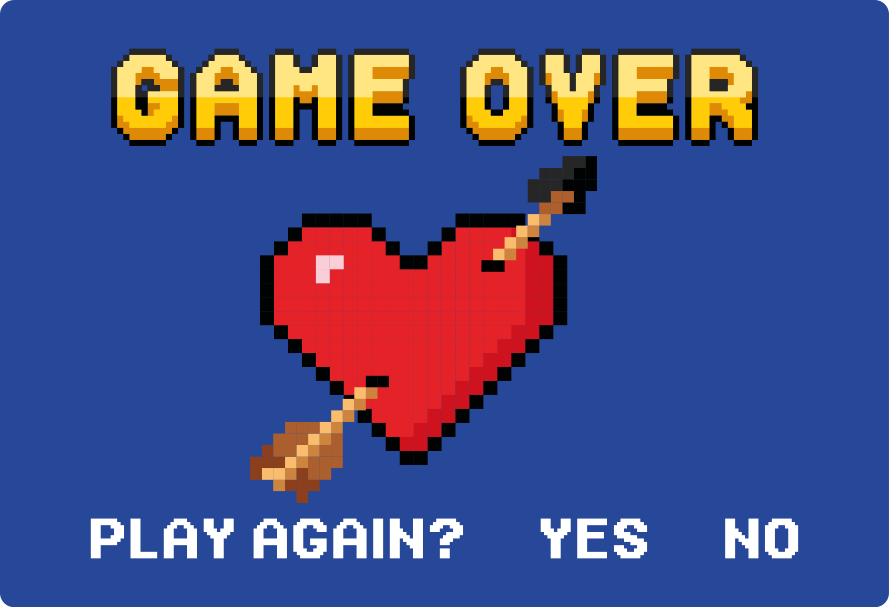 Alfombra vinílica frase corazón pixelado fin del juego - TenVinilo