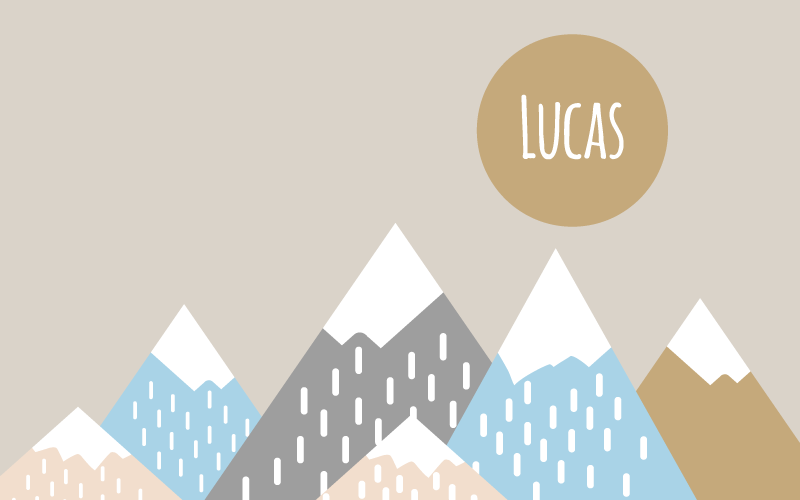 Alfombra vinílica infantil Ilustración de montañas "boho" - TenVinilo