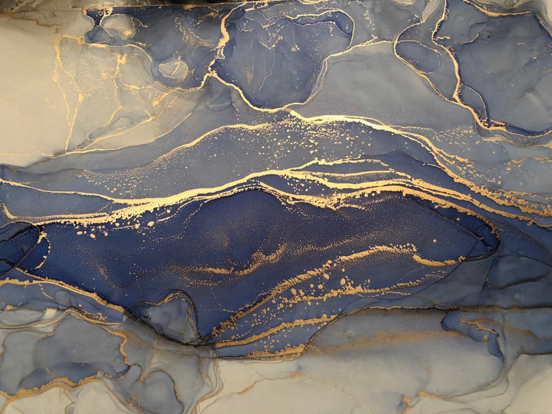 Alfombra vinílica imitación piedra roca azul marino - TenVinilo