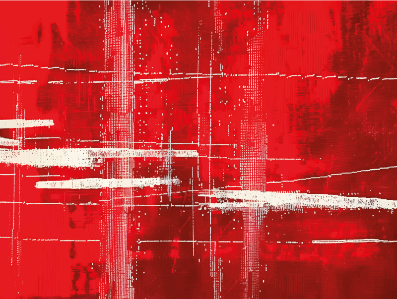 Alfombra vinílica roja patrón de líneas modernas - TenVinilo