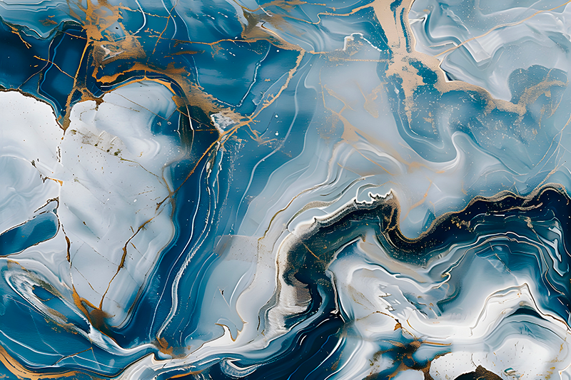 Alfombra vinílica imitación mármol colores azul marino y blanco - TenVinilo