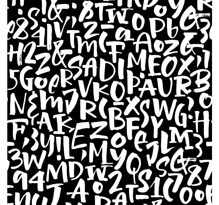 Papel mural letras en blanco y negro - TenVinilo