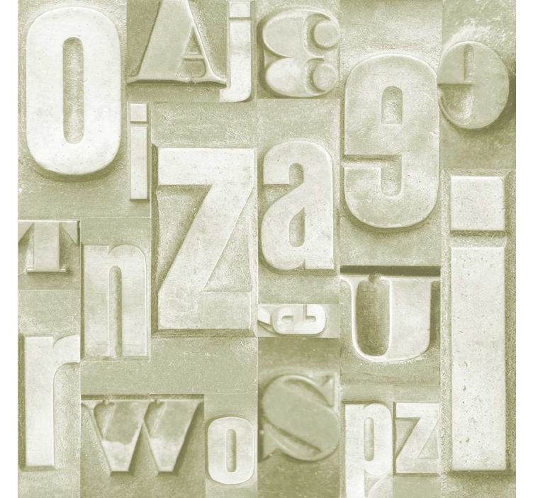 Papel mural letras estilo industrial 3d - TenVinilo